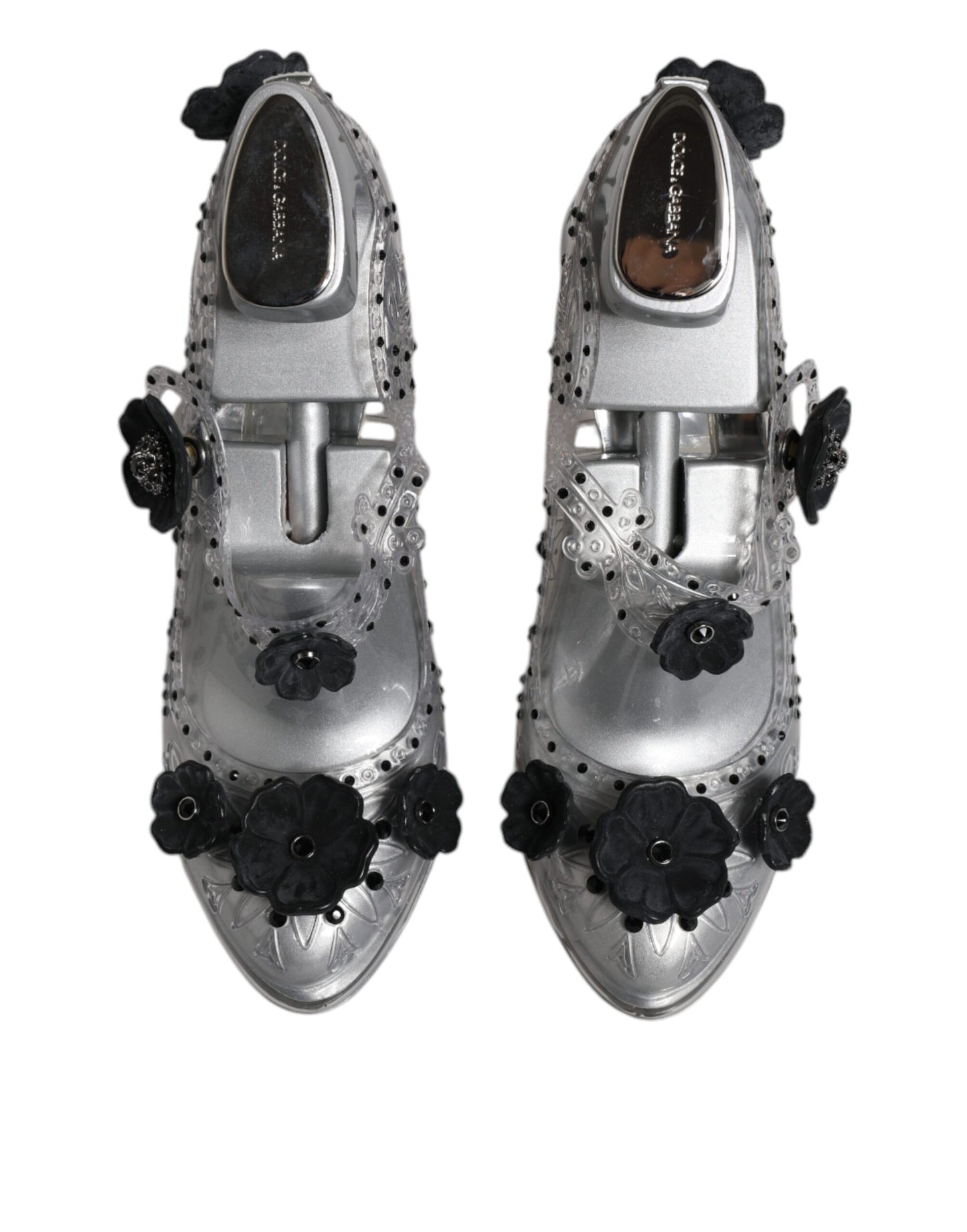 Zapatos de tacón CINDERELLA con cristales florales transparentes