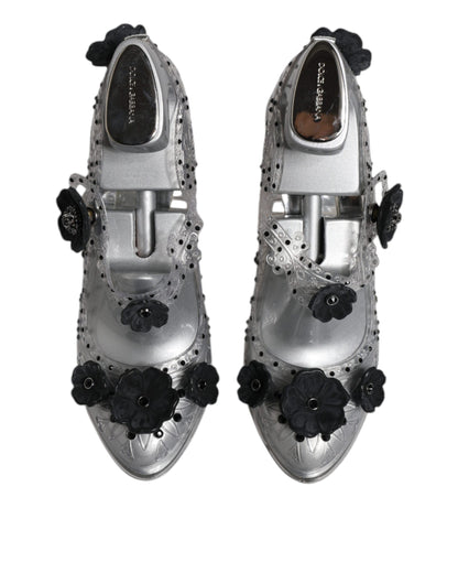 Zapatos de tacón CINDERELLA con cristales florales transparentes