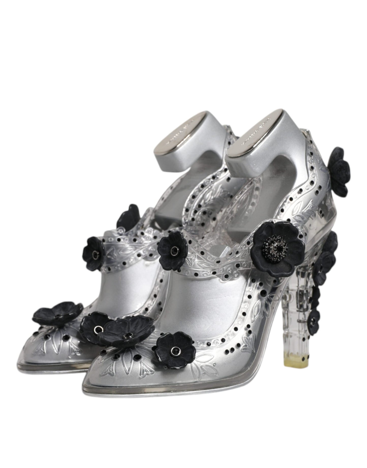Zapatos de tacón CINDERELLA con cristales florales transparentes