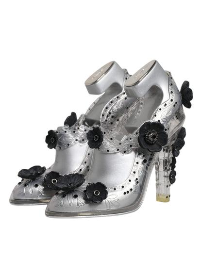 Zapatos de tacón CINDERELLA con cristales florales transparentes