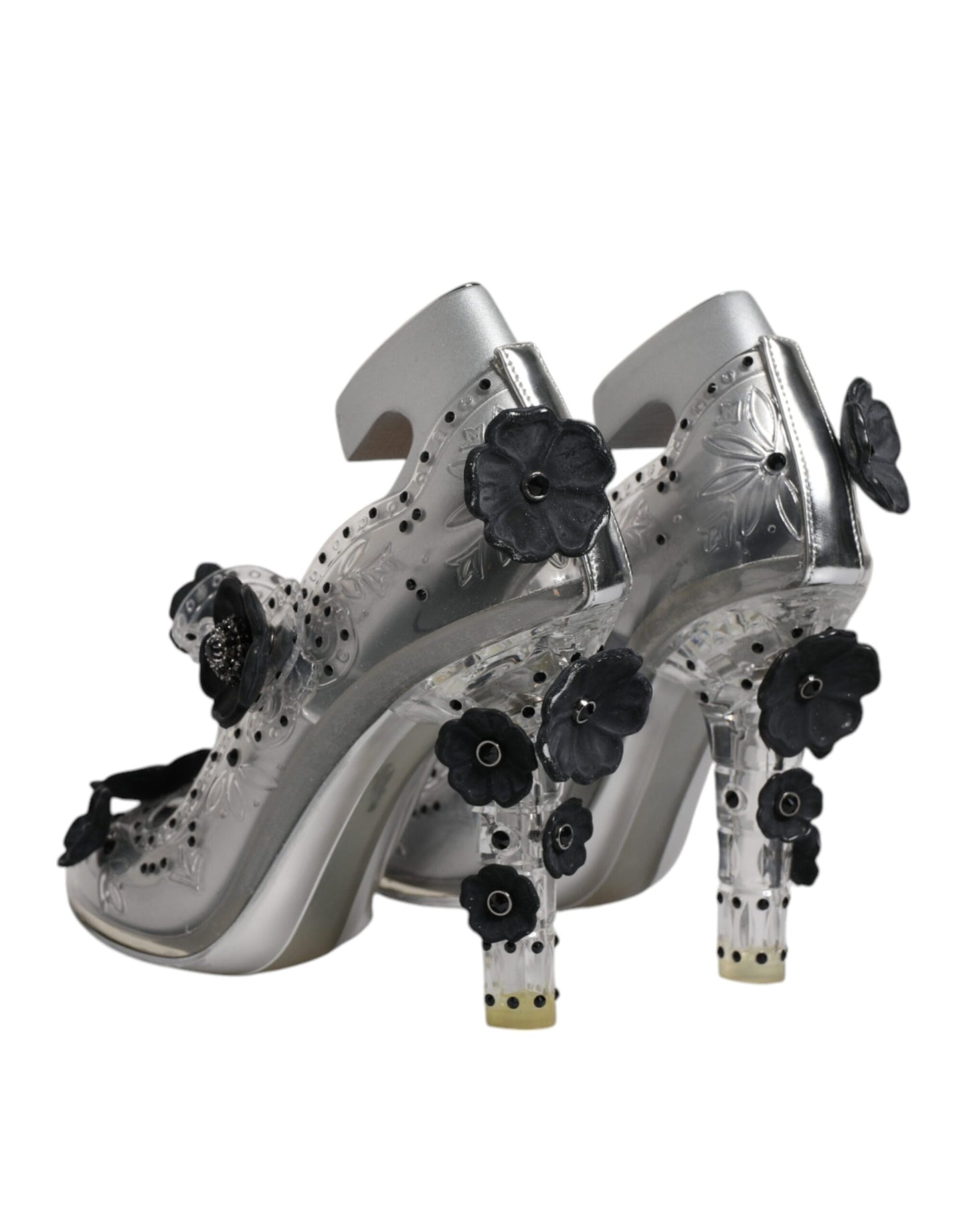 Zapatos de tacón CINDERELLA con cristales florales transparentes