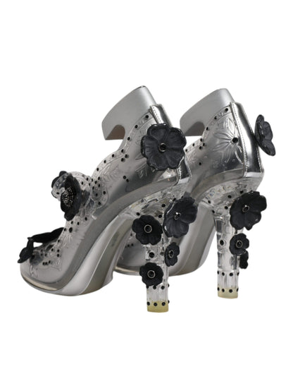 Zapatos de tacón CINDERELLA con cristales florales transparentes