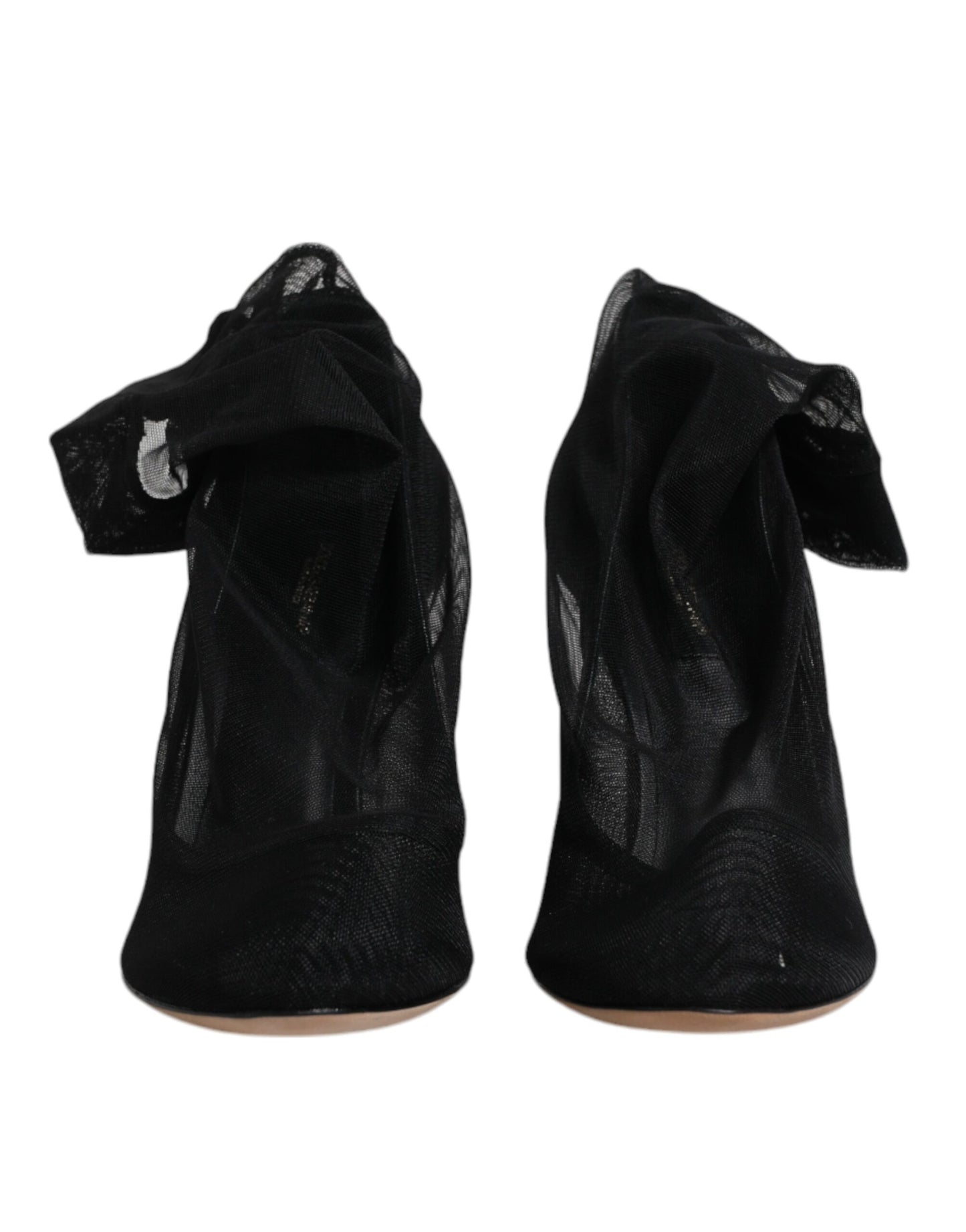 Botas tipo calcetín de malla elástica de nailon negro