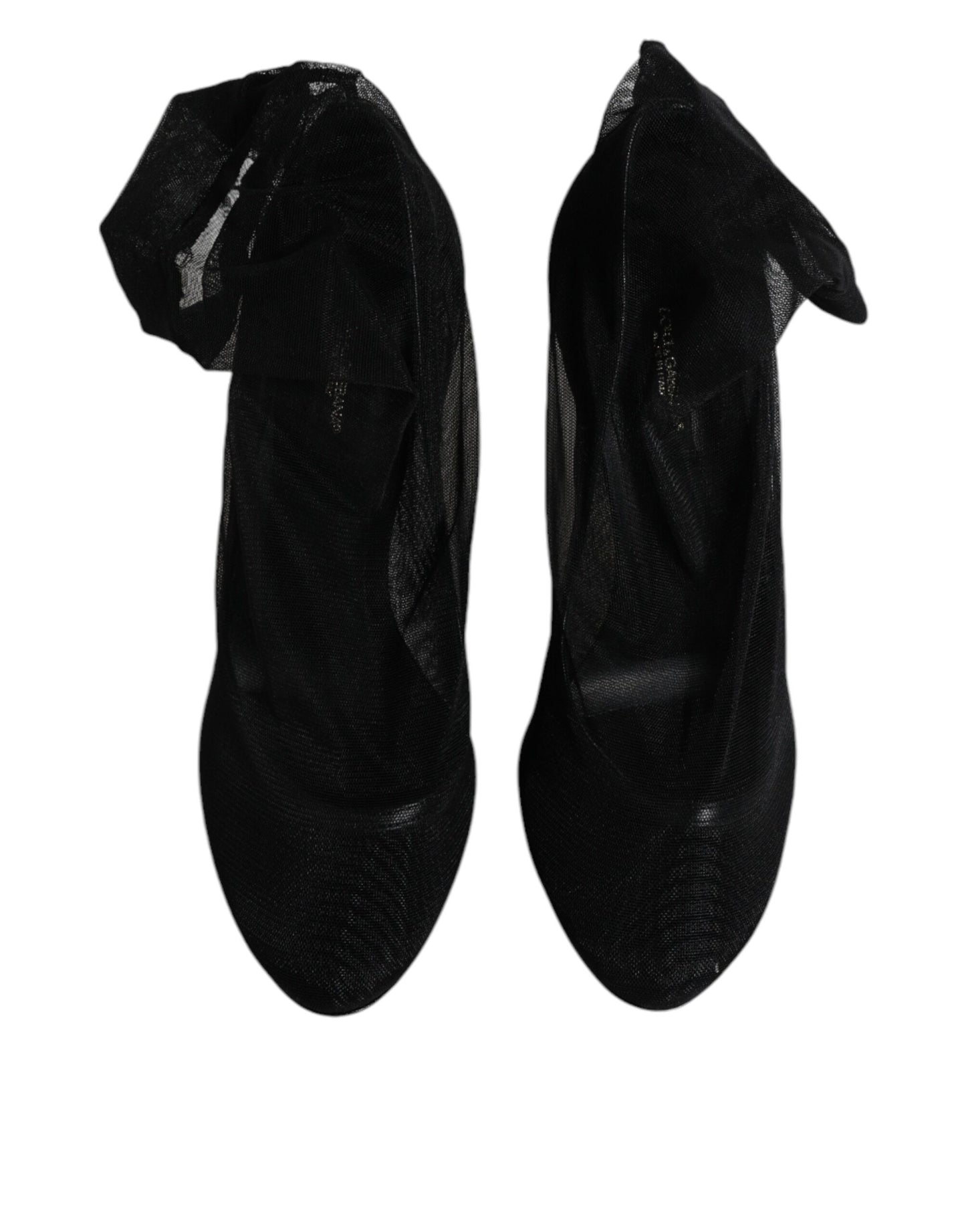 Botas tipo calcetín de malla elástica de nailon negro
