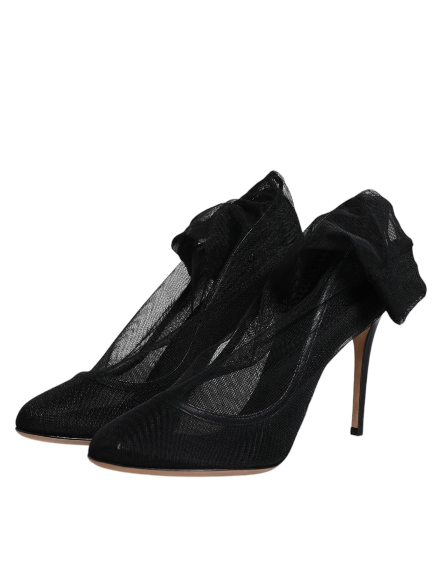 Botas tipo calcetín de malla elástica de nailon negro