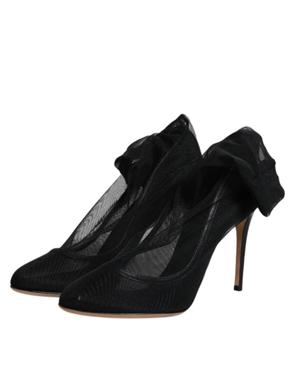 Botas tipo calcetín de malla elástica de nailon negro