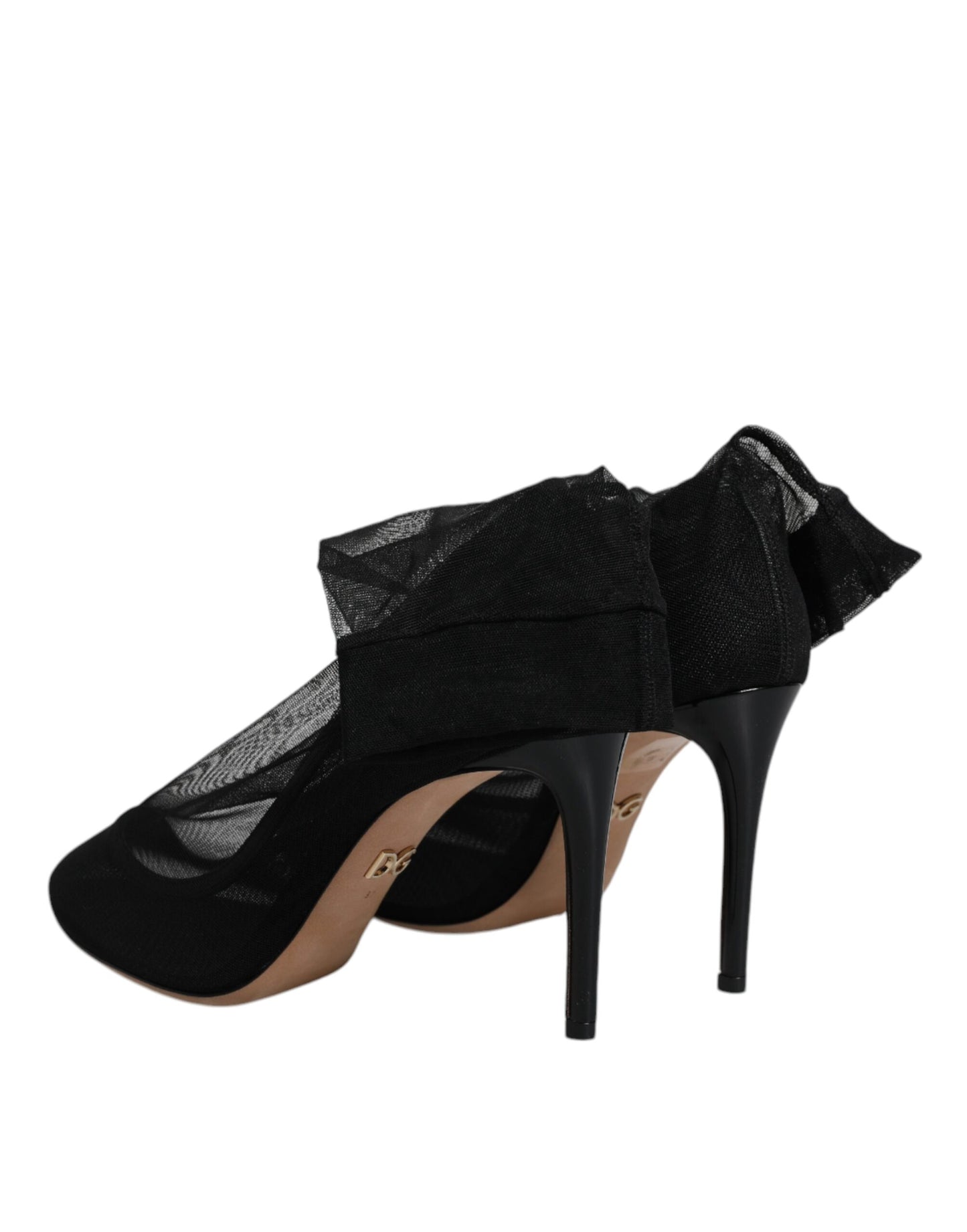 Botas tipo calcetín de malla elástica de nailon negro