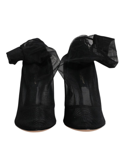 Botas estilo calcetín de malla de nailon negra