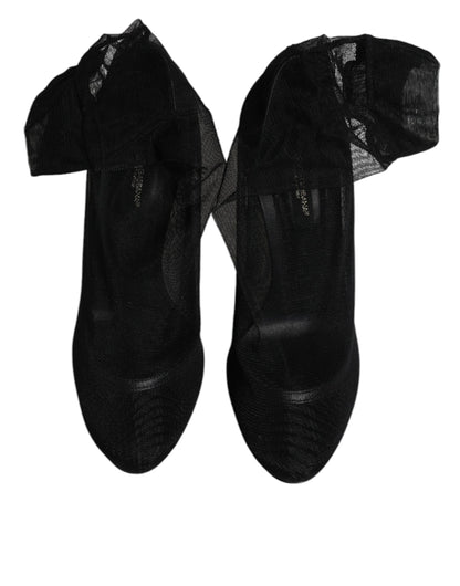 Botas estilo calcetín de malla de nailon negra