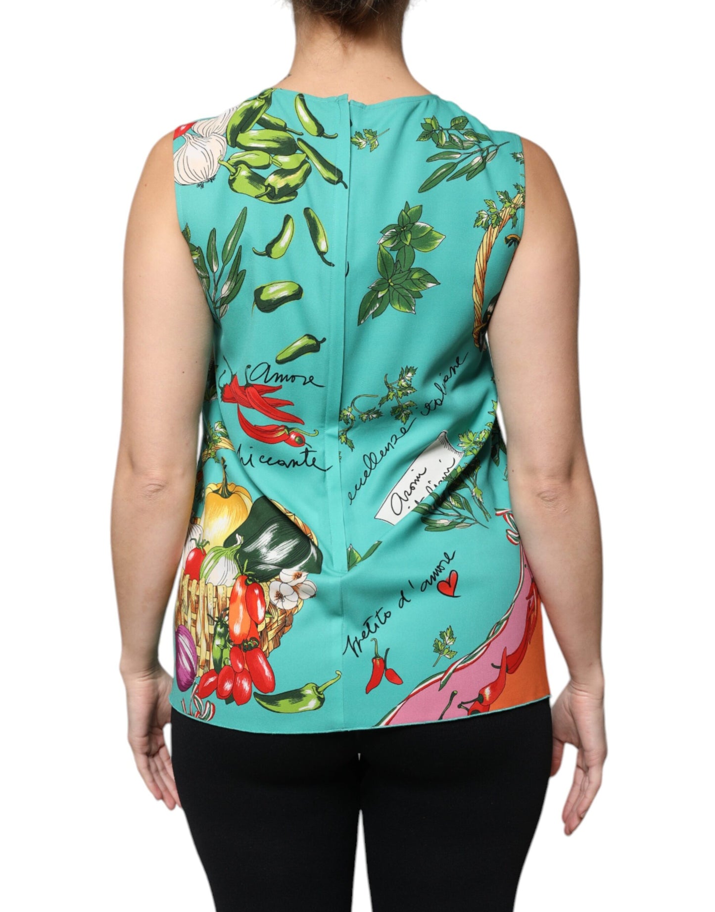Camiseta sin mangas con verduras multicolor