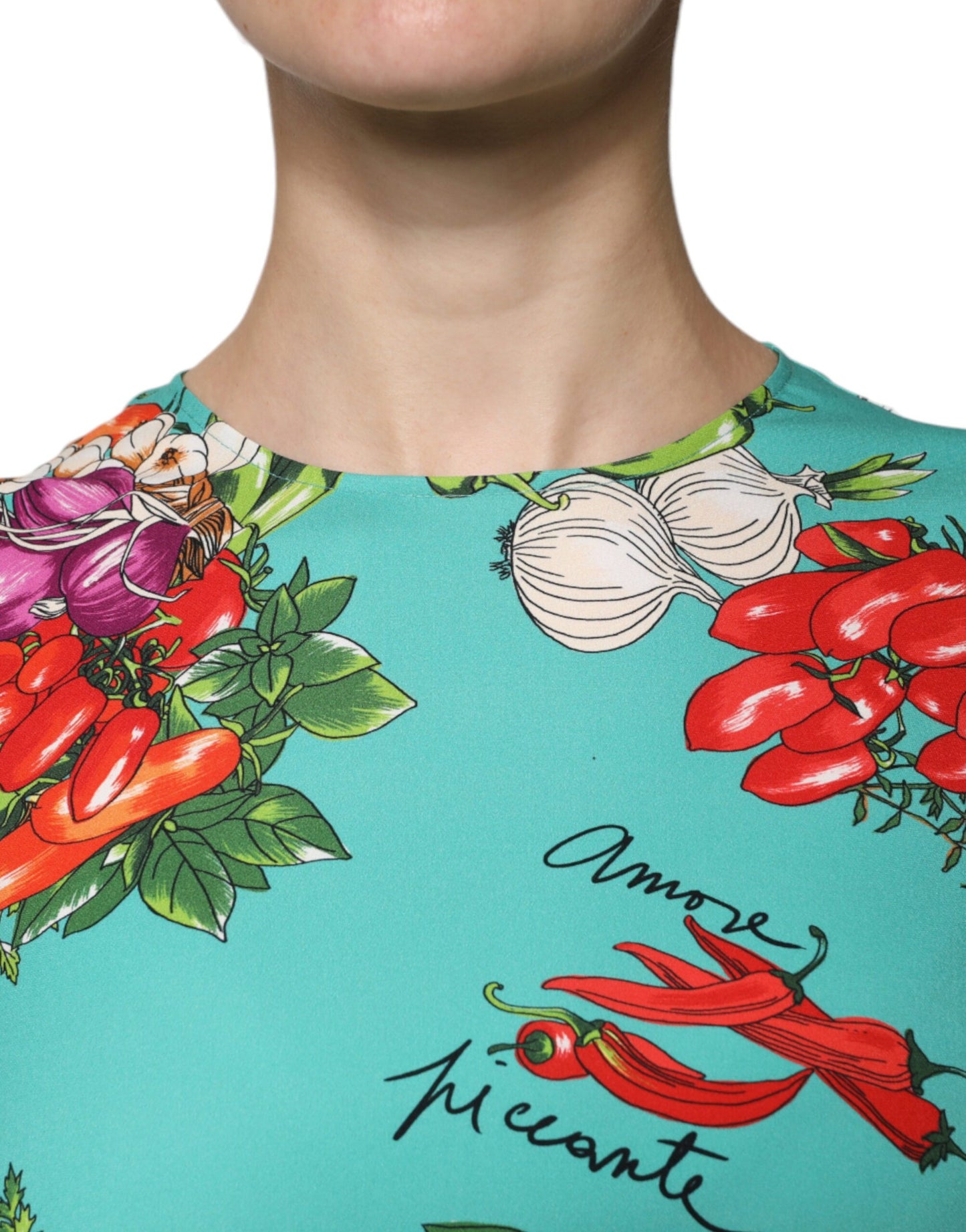 Camiseta sin mangas con verduras multicolor