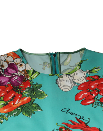 Camiseta sin mangas con verduras multicolor