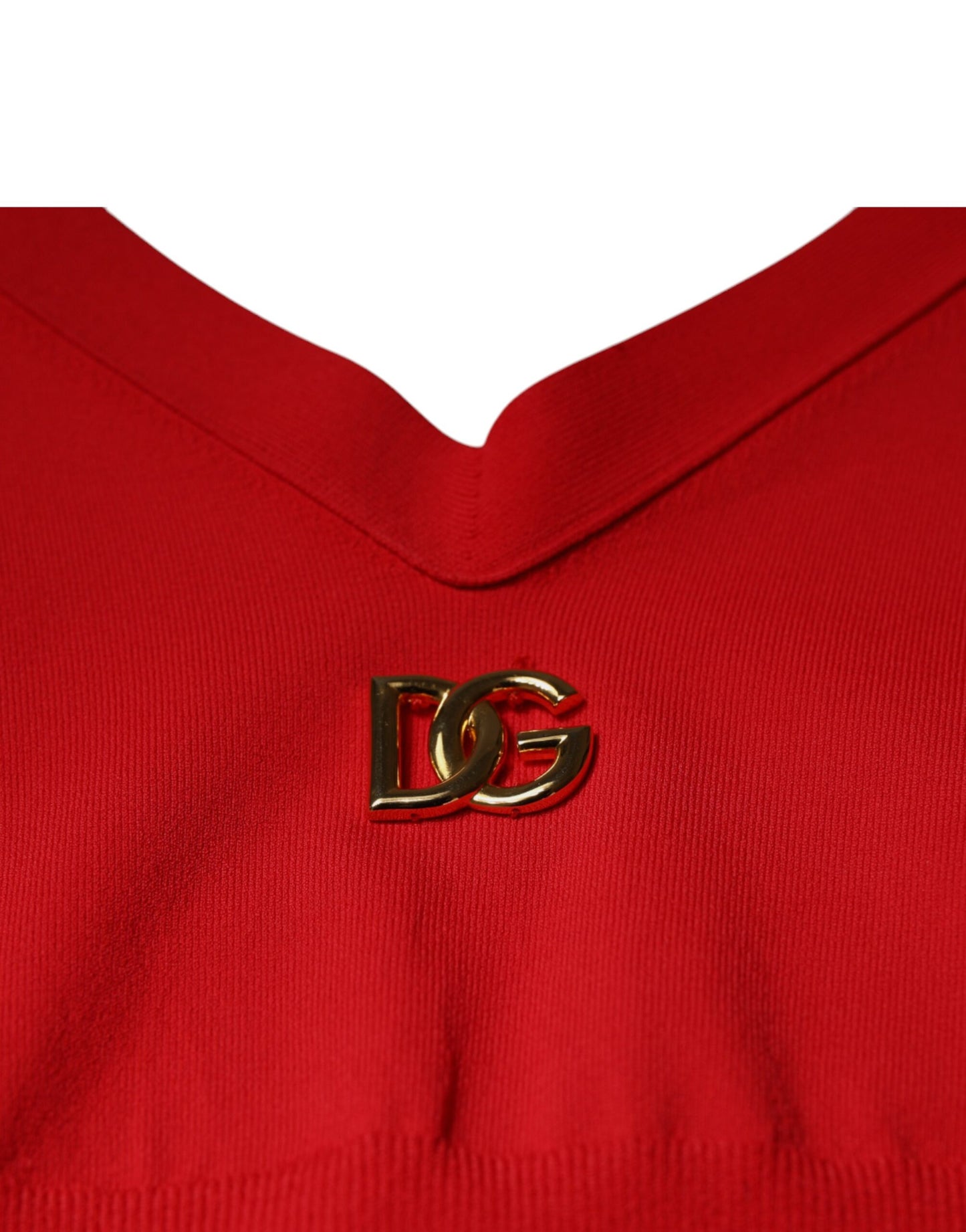 Top corto sin mangas de viscosa roja con cuello halter