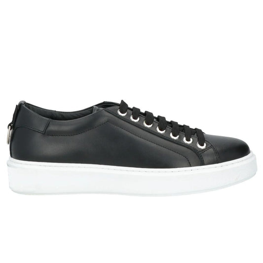 Zapatillas de piel de becerro negra para hombre
