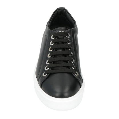 Zapatillas de piel de becerro negra para hombre