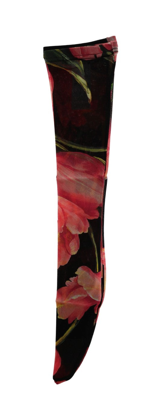 Medias elásticas de nailon con diseño floral