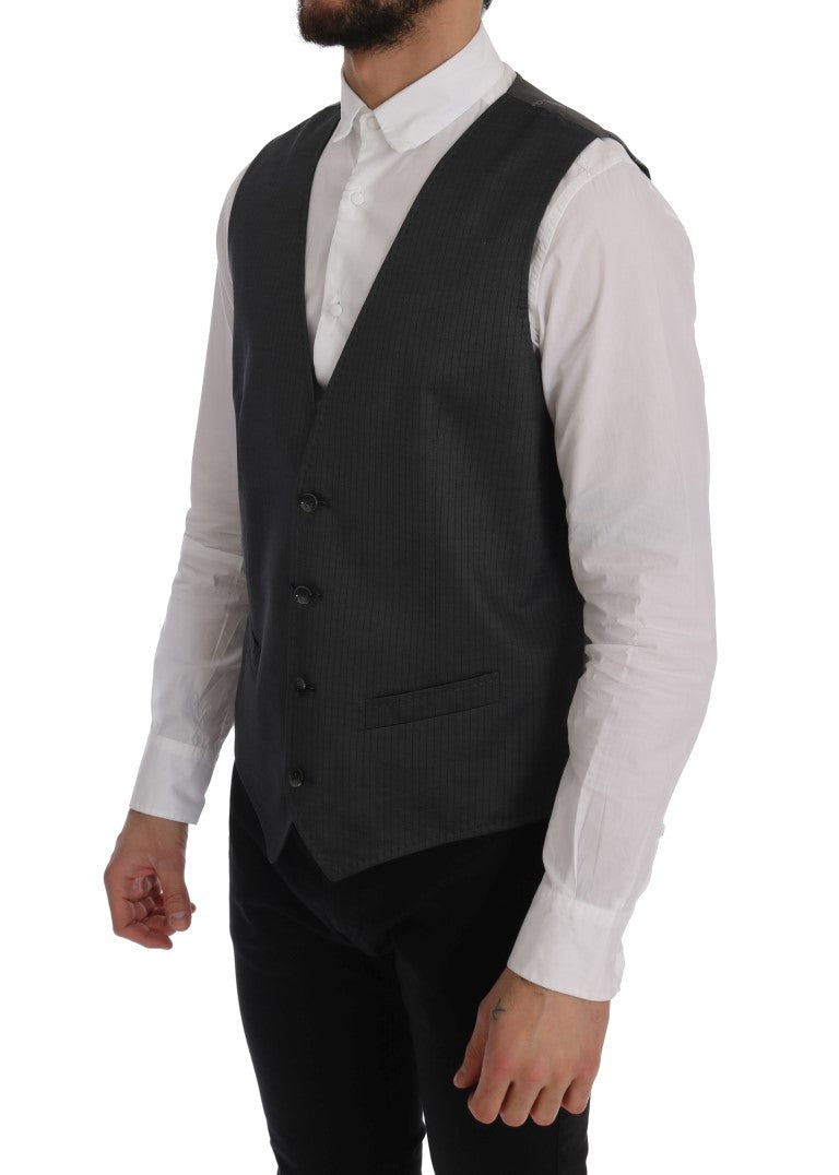 Chaleco gris elegante de un solo pecho
