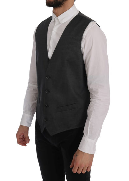 Chaleco gris elegante de un solo pecho