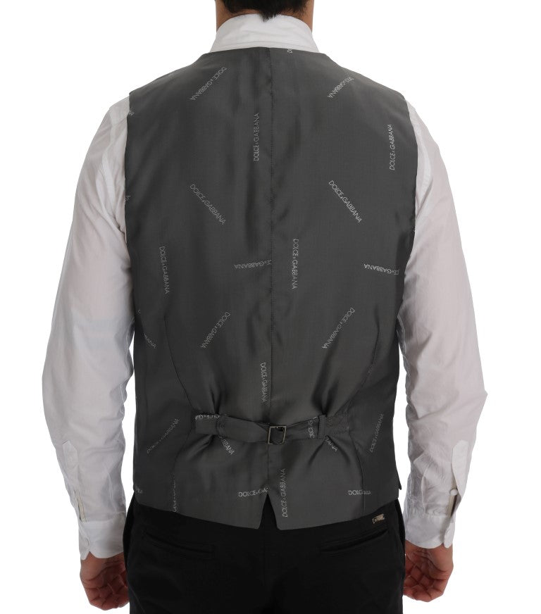 Chaleco gris elegante de un solo pecho