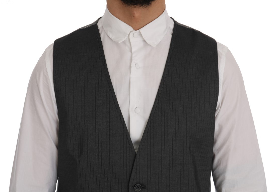 Chaleco gris elegante de un solo pecho
