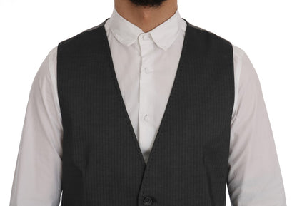 Chaleco gris elegante de un solo pecho