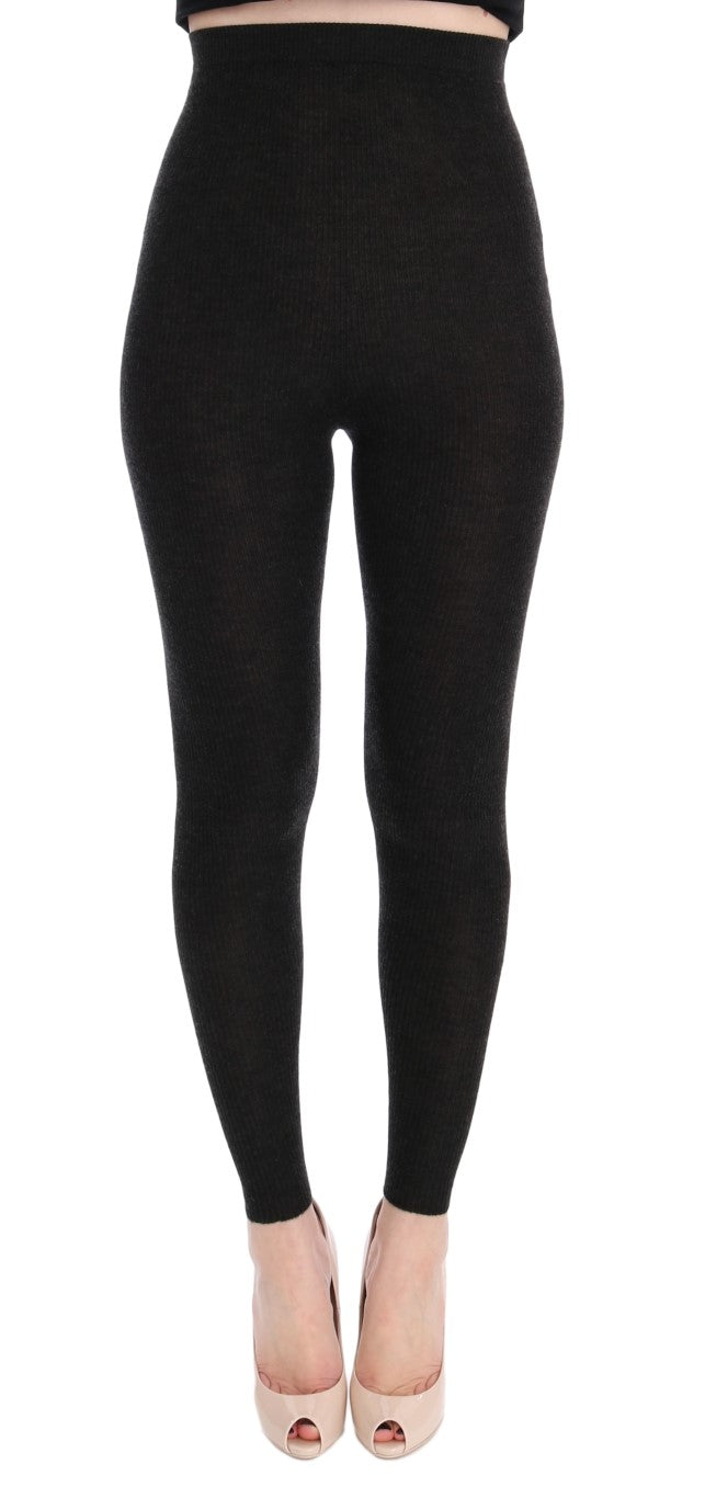 Pantalones elegantes de cachemira con cintura alta