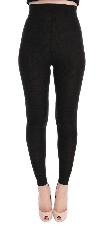 Pantalones elegantes de cachemira con cintura alta