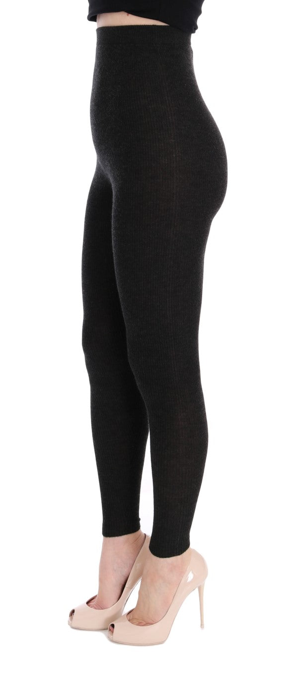 Pantalones elegantes de cachemira con cintura alta