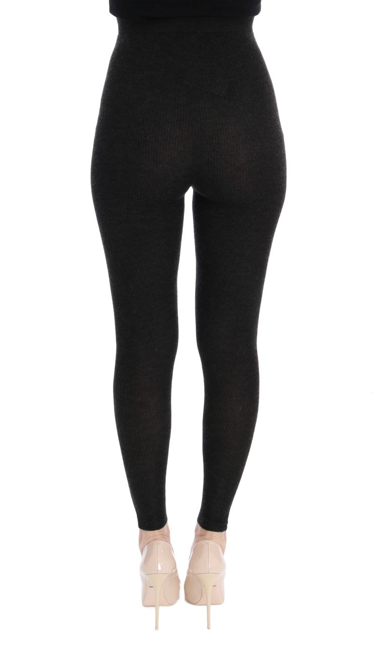 Pantalones elegantes de cachemira con cintura alta