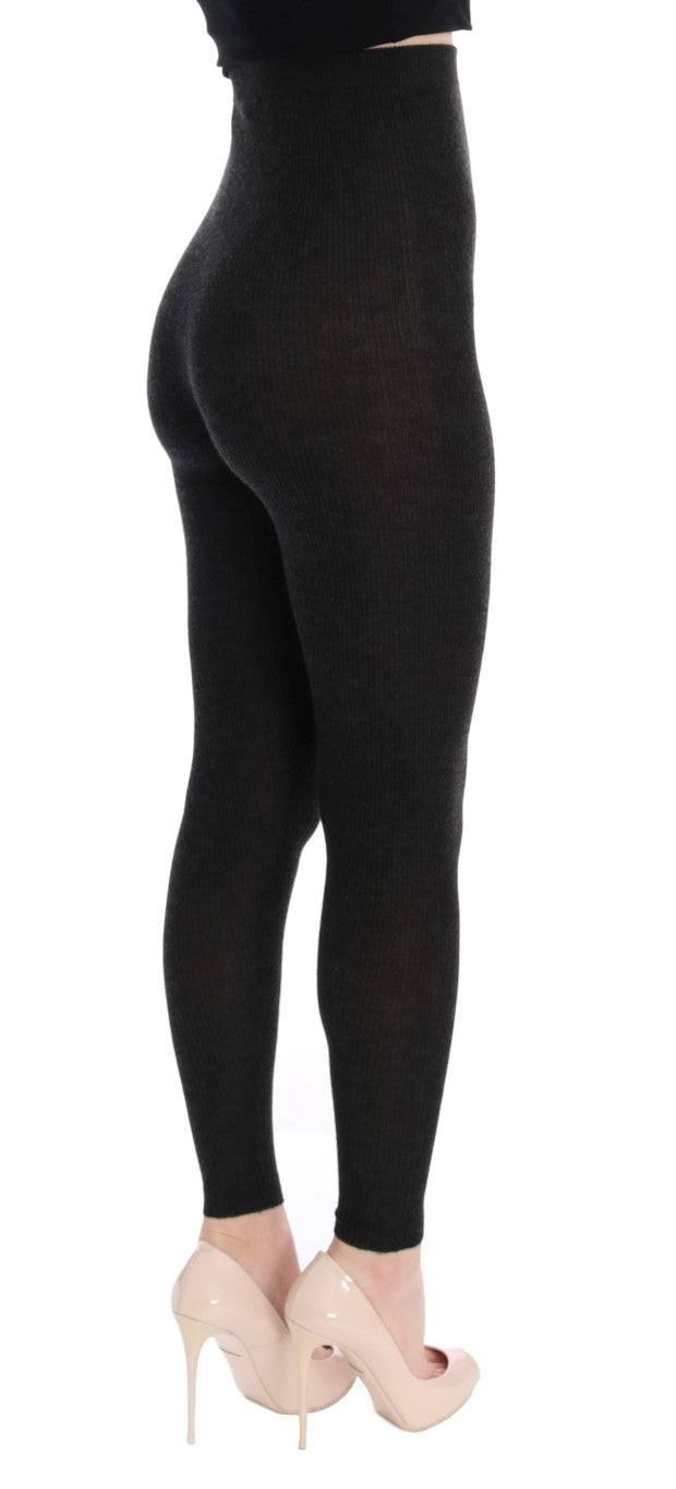 Pantalones elegantes de cachemira con cintura alta