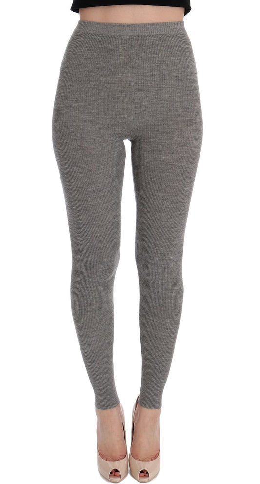 Pantalones elegantes de cachemira con cintura alta