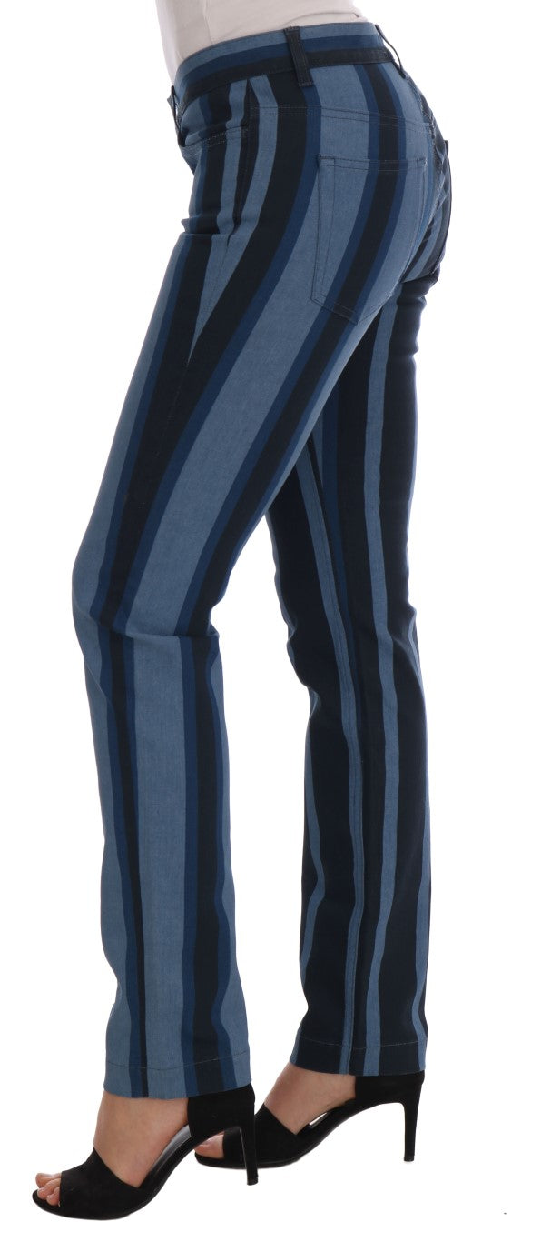 Vaqueros ajustados de rayas azules chic para chica