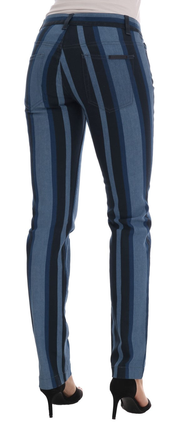 Vaqueros ajustados de rayas azules chic para chica