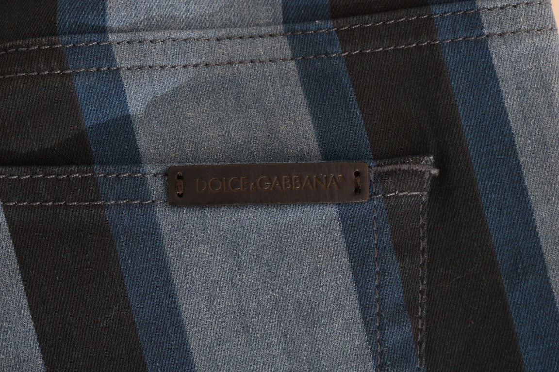 Vaqueros ajustados de rayas azules chic para chica