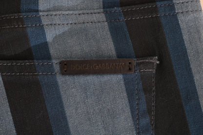 Vaqueros ajustados de rayas azules chic para chica
