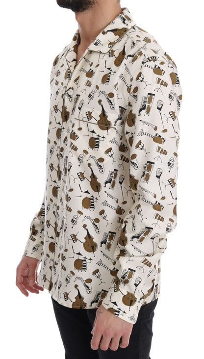 Camisa casual de seda exclusiva para hombre - Motivo JAZZ