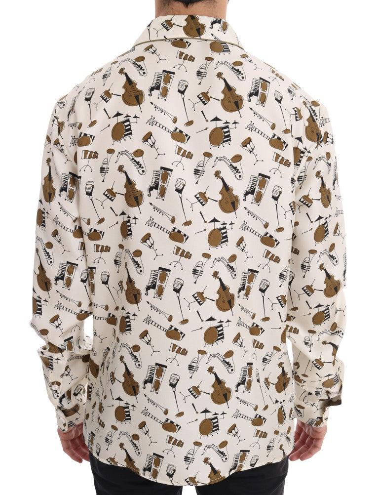 Camisa casual de seda exclusiva para hombre - Motivo JAZZ