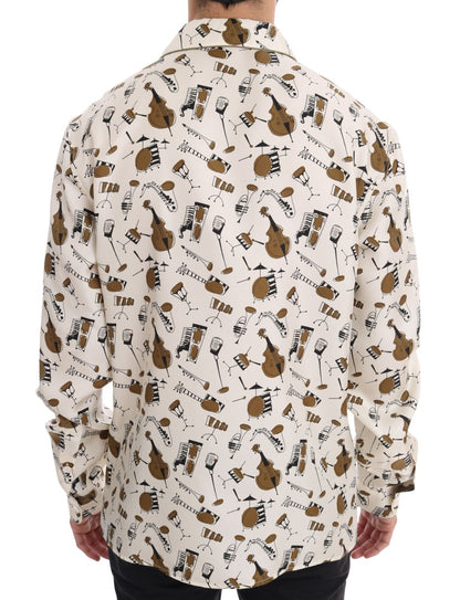 Camisa casual de seda exclusiva para hombre - Motivo JAZZ