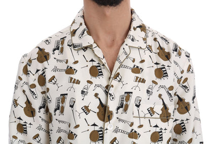 Camisa casual de seda exclusiva para hombre - Motivo JAZZ