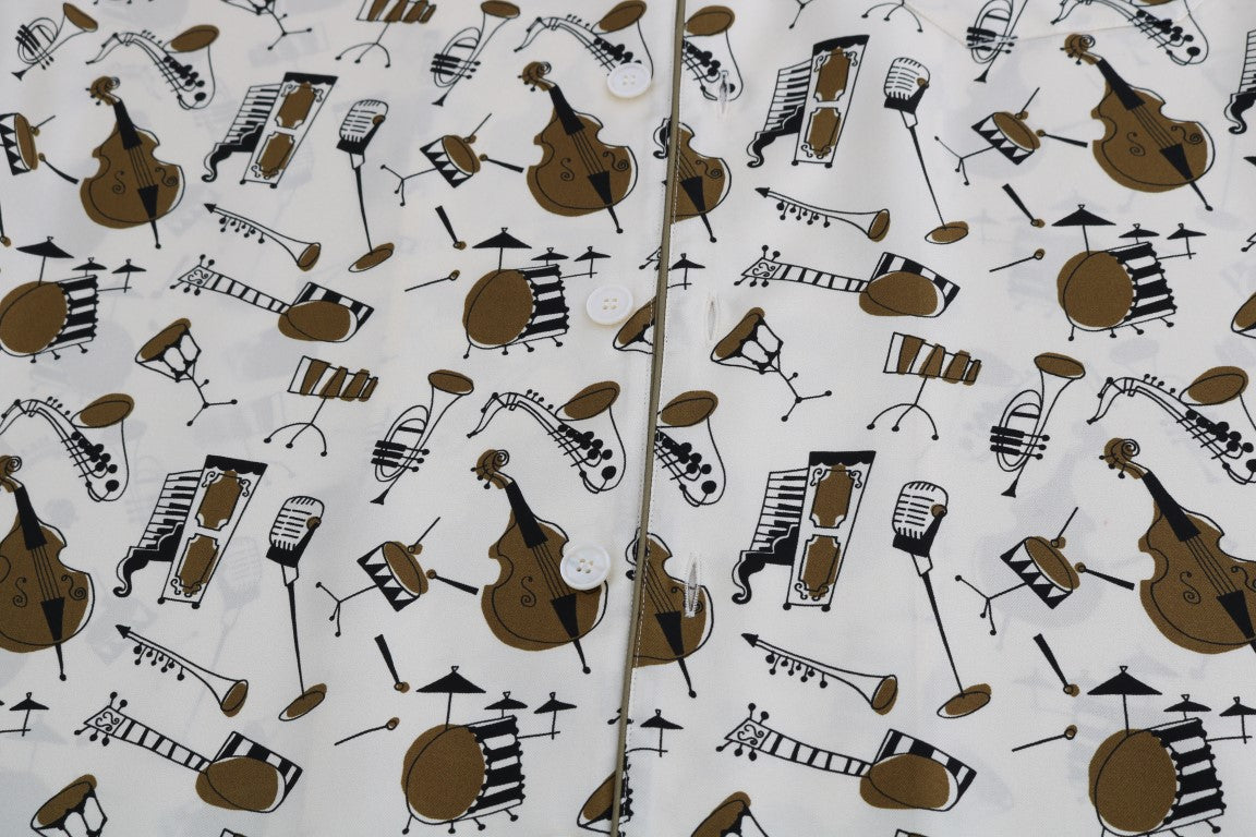Camisa casual de seda exclusiva para hombre - Motivo JAZZ