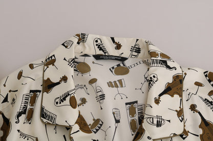 Camisa casual de seda exclusiva para hombre - Motivo JAZZ
