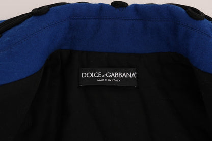 Chaqueta corta tipo gabardina elegante en negro y azul