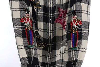Camisa de lana a cuadros con lentejuelas encantadas