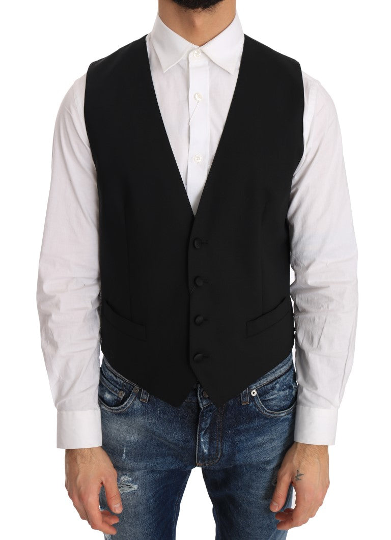 Chaleco formal elegante de corte entallado en color negro