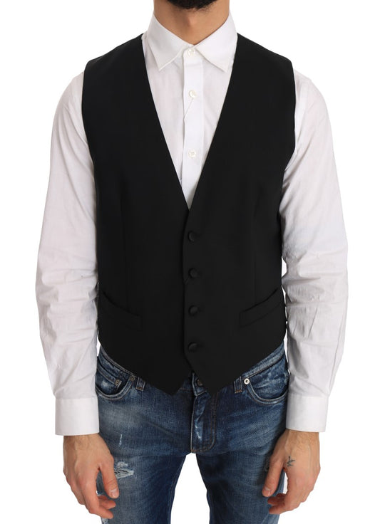 Chaleco formal elegante de corte entallado en color negro