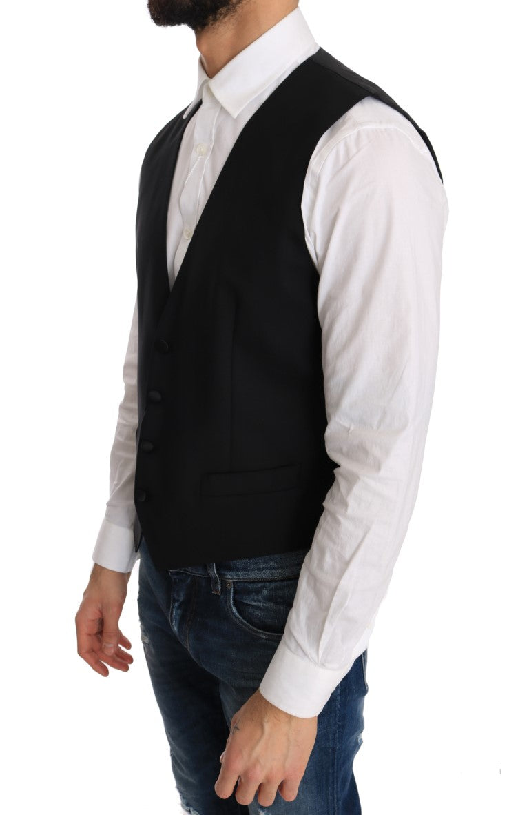 Chaleco formal elegante de corte entallado en color negro