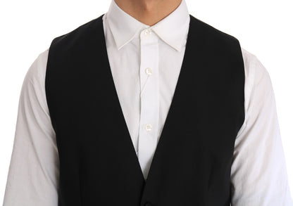 Chaleco formal elegante de corte entallado en color negro
