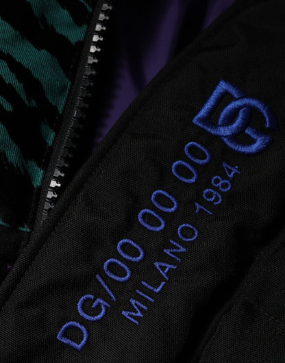 Chaqueta acolchada de nailon negra con cremallera completa para hombre