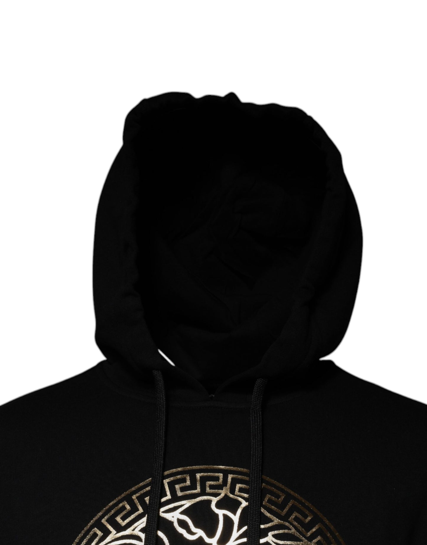 Sudadera con capucha y cuello redondo de algodón Medusa negra