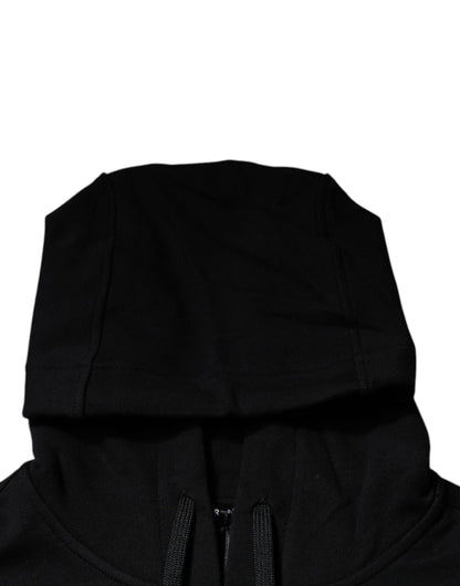Sudadera con capucha y cuello redondo de algodón Medusa negra